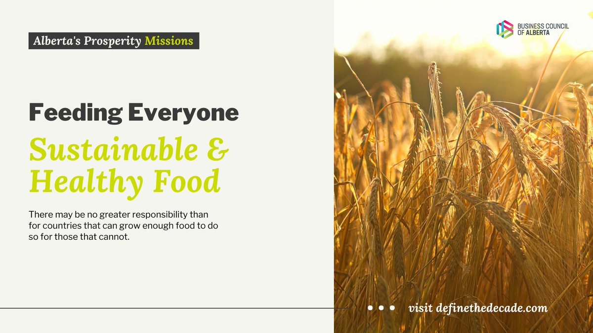 BizCouncilAB's tweet photo. Feeding the world's growing population with fewer resources may be one of the greatest challenges humanity has ever faced. Alberta agriculture has scale, expertise, and potential waiting to be unleashed to help feed the world. Learn more: https://t.co/W9ZRNIpPin #DefinetheDecade https://t.co/bZUaoPeckP