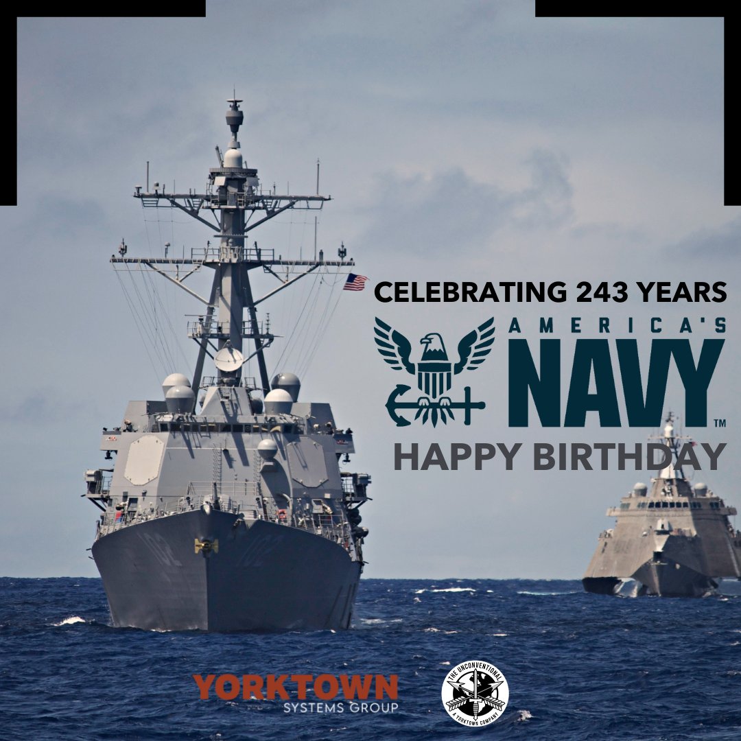 YSGinc's tweet photo. Celebrating 243 years today marks the birthday of the U.S. Navy, which traces its roots back to the early days of the American Revolution.

We would like to recognize all the brave naval men and women who have served our country, past and present. https://t.co/OMFxhZCWXd