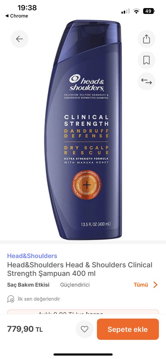 eksizat's tweet photo. 1.5 yıl önce 80 TL. 
1 yıl önce 120 TL ye almıştım.
Bu şampuanın şuan ki fiyatı 779 TL

P&amp;G firmasının bu ülke insanına kastı nedir? 

Avrupa’da ABD’de 2 tanesini 17$ satıyor. Türkiye’de bu alım gücü ile tanesini 41$ a satıyor. Resmen dolandırıcılık.  @pgturkiye @ticaret #alo175 https://t.co/O7TuM8OYA1