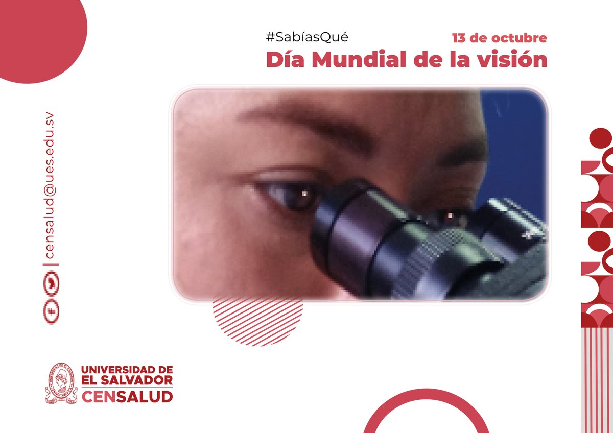 CensaludUES's tweet photo. Día Mundial de la Vista, decretado por Organización Mundial de la Salud (OMS) y Organismo Internacional de Prevención de la Ceguera (IAPB) para concientizar sobre diferentes tipos de afecciones visuales.
#CENSALUD #SICUES @UESoficial #AutoridadesUES @YSUES https://t.co/paLwh5T55G