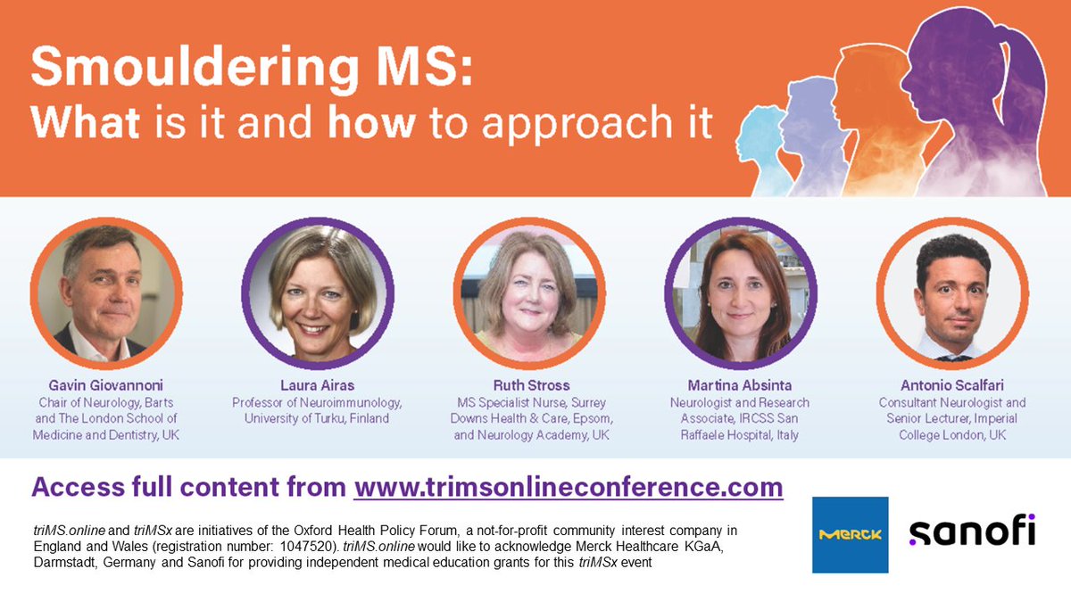 Is Smouldering MS the real #MS? On 8 September we hosted a #triMSx webinar that featured five leading HCPs presenting on a range of topics to explore the disease process of smouldering MS. 

Take a look at the infographic for a short summary: tinyurl.com/triMSx-Infogra…
