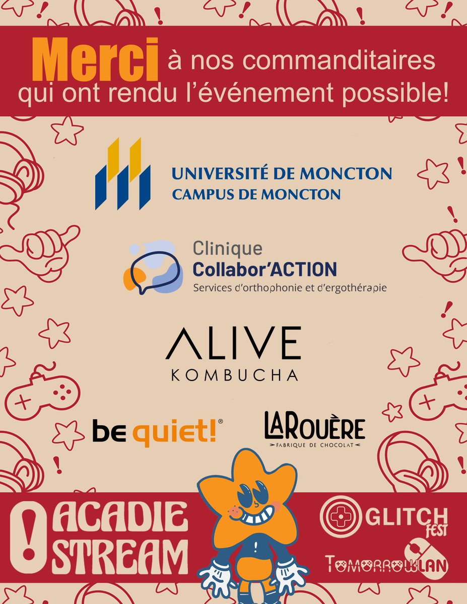 AcadieStream's tweet photo. C'est grâce à eux qu'on a pu avoir notre bel événement. Merci beaucoup !!! https://t.co/uek9KDAs7S