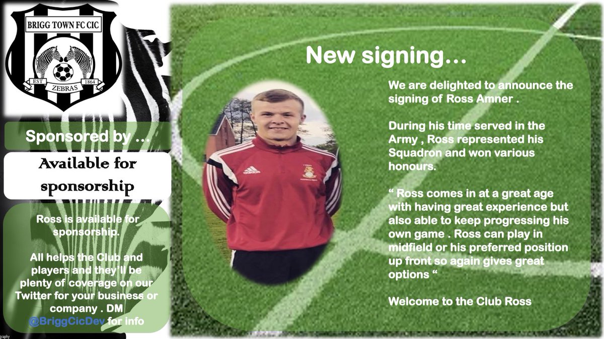 BriggCicDev's tweet photo. 📢New signing📢

We are delighted to announce @rossamner has signed for 22/23 season

Ross has played at a good level with the Army during his time served

Ross is available for sponsorship for 22/23 DM for more details https://t.co/U6mbVLlmgN