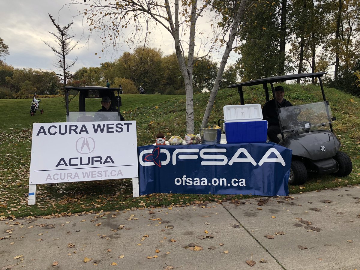 OFSAAGolf's tweet photo. Thank you to Acura West - London for providing on course nutrition stations at the OFSAA Boys’ Golf Championship! @OFSAA @acurawest https://t.co/0WoX8HE7TD