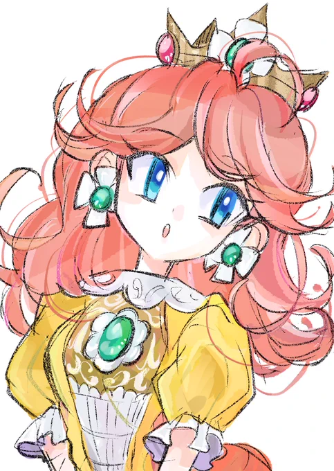 #PrincessDaisy #デイジー姫 #らくがき  #イラスト  #SmashBros #スマブラ #superMario はね髪!!。 
