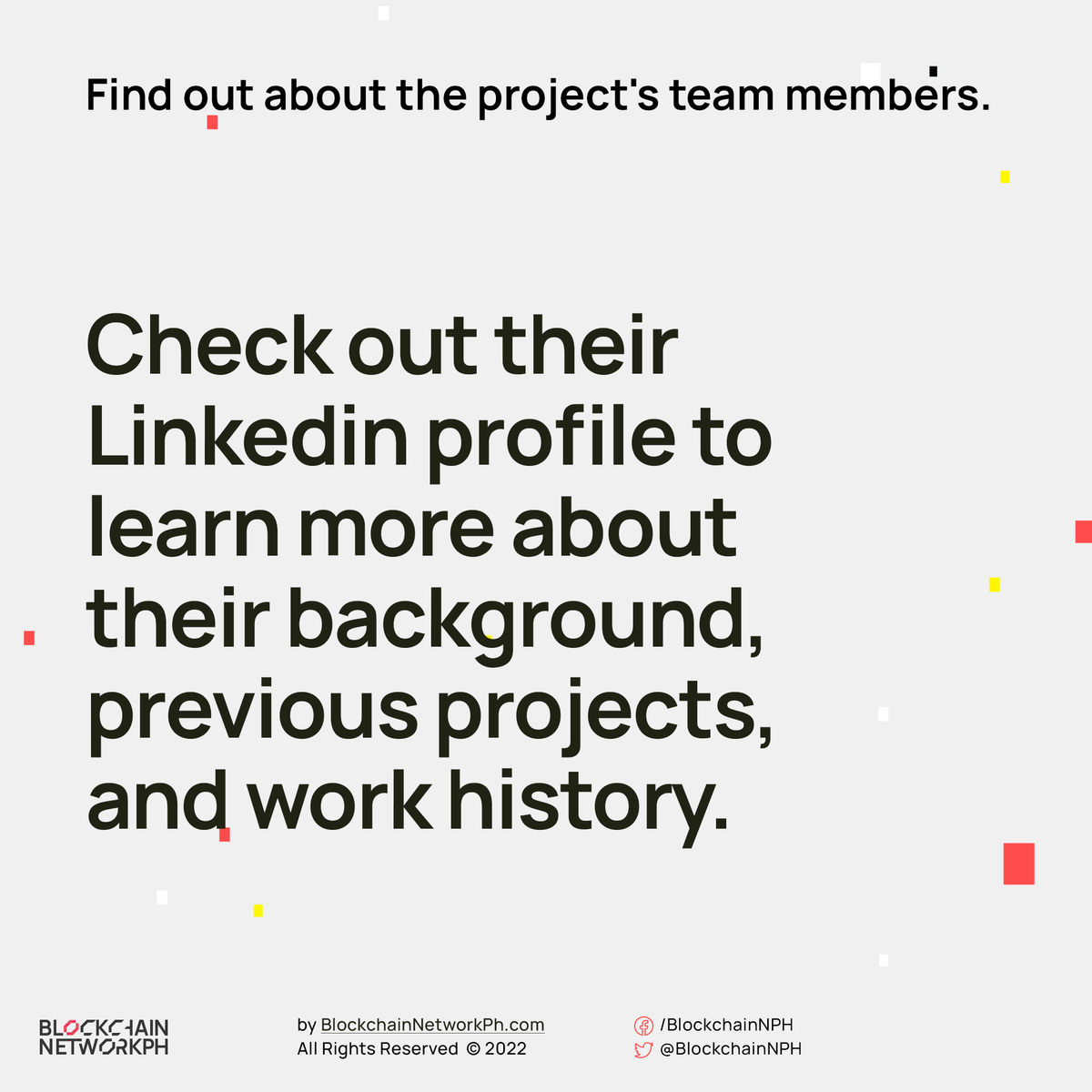 Connectweb3ph's tweet photo. π Crypto Tip #6
Who are the team members of the project? βπΌ
#DYOR #BNP #bnphupdate #investingtips #investing101 #CryptoPH
Here's how ππΌ https://t.co/7x6YYE5h4t