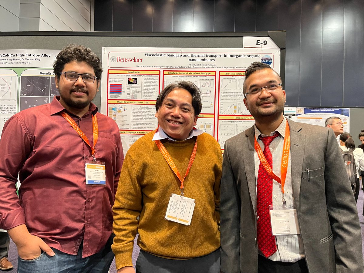 RidwanSakidja's tweet photo. Dr. Mayanovic and I gave invited talks at #MST22 conference in Pittsburgh on materials under #extremeenvironment & use of #deeplearning in mat. sci. respectively. Also met our @PAMSatMSU @CNASatMSU @MissouriState alumni Tauhid Islam @cwru & Rajan Khadka @rpi now Ph.D. candidates! https://t.co/7hGgwmrtUy