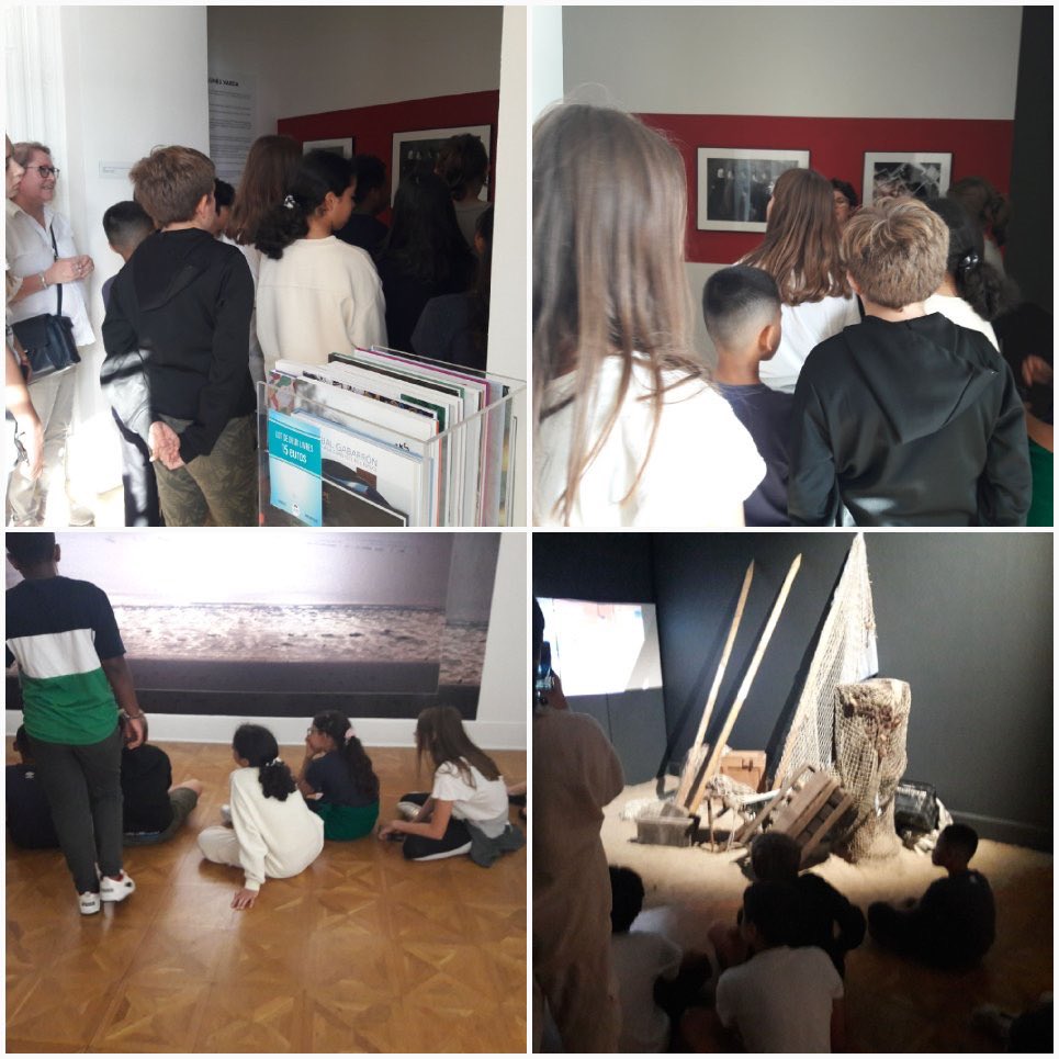 CdiVallergues's tweet photo. Classe option Arts : visite de l’expo Agnès Varda #Malmaison @villecannes. Les élèves ont découvert sa passion pour 🏖la mer,le sable et les 🩴🩴. Ils ont aussi découvert avec ses 📷et 📹 d’époque leur région autrement 😉. 🧑🏻‍🎓👩🏽‍🎓attentifs, curieux et motivés 👏🏼👏🏼👏🏼. 🙏🏼@IsaFBecker https://t.co/kPVdp53wPZ