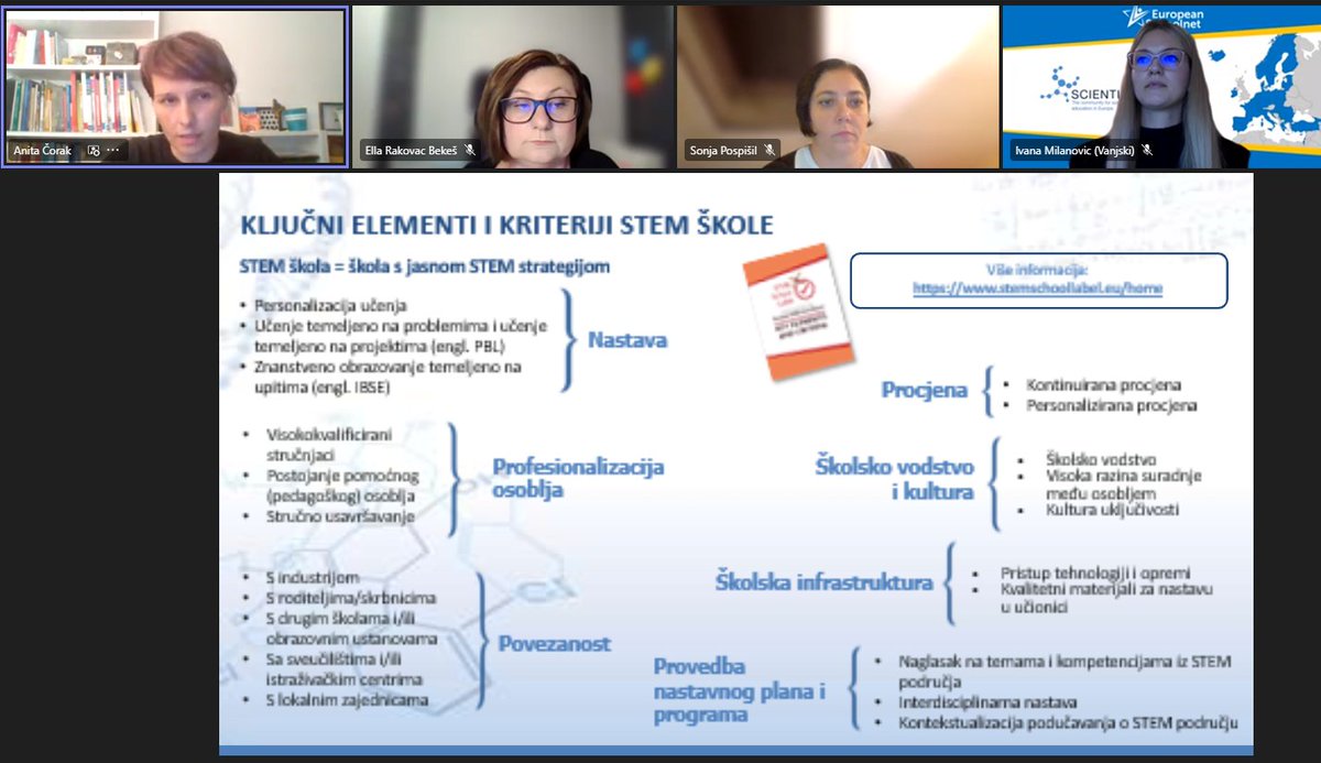 brmbalex's tweet photo. Webinar "Kako dobiti Scientix STEM School Label?"
Sve je lako uz @anita_corak i @Ella_R_B
#STEMSchoolLabel https://t.co/xmi6GPjyZf