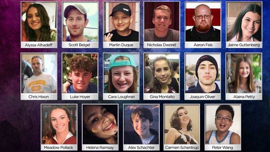 Thinking of the Parkland shooting victims and their families today 💔