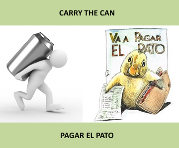 EClementeIngles's tweet photo. #IdiomsECI
("Carry the can” = "Pagar el pato”) (Cuando alguien la caga y nos echa la culpa para librarse él, como cuando el perro se come los informes, la junta directiva no se lo cree, y acaban despidiéndonos.)
Pron.: /ðə həʊl naɪn jɑːdz/
(https://t.co/8up4s4WgFb) https://t.co/YX8q8PzlM1