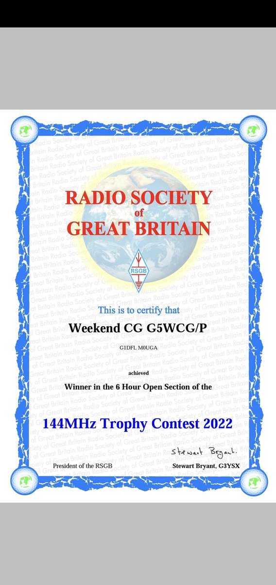 g1dfl_pete's tweet photo. Chuffed to have finally won 6 Hours Open in the prestigious #R1 #144Mhz 2m September Trophy as #G5WCG with @m0uga Jules. Nice to add that one after our #VHFNFD win in July! #VHF #RSGB #Contest #HamR https://t.co/uSHorhxiQe