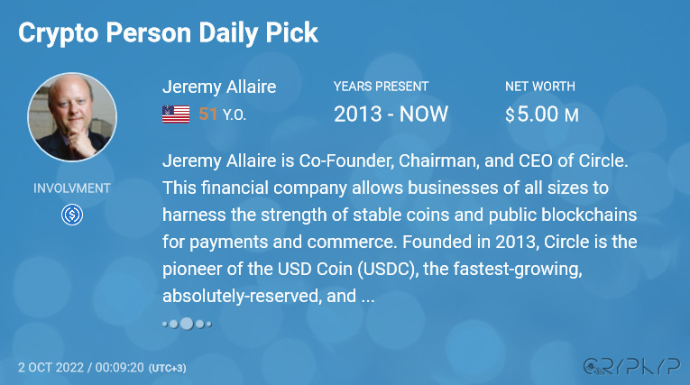 cryptoteka_io's tweet photo. π¦#CryptoPerson Daily Pick
Jeremy Allaire / @jerBrightcove
Is #CoFounder, #Chairman, and #CEO of @circlepay. Previously, based and led multiple #worldwide #internet #technology #businesses, millions of clients served, and public offerings on @Nasdaq.
https://t.co/KW7dvE2wPf https://t.co/RSpLa3ahEe