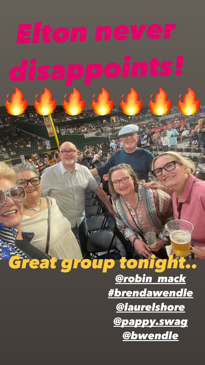 Friday night vibes with some great peeps! 🔥🙌🫶🏻 Love me some <a href="/eltonofficial/">Elton John</a>