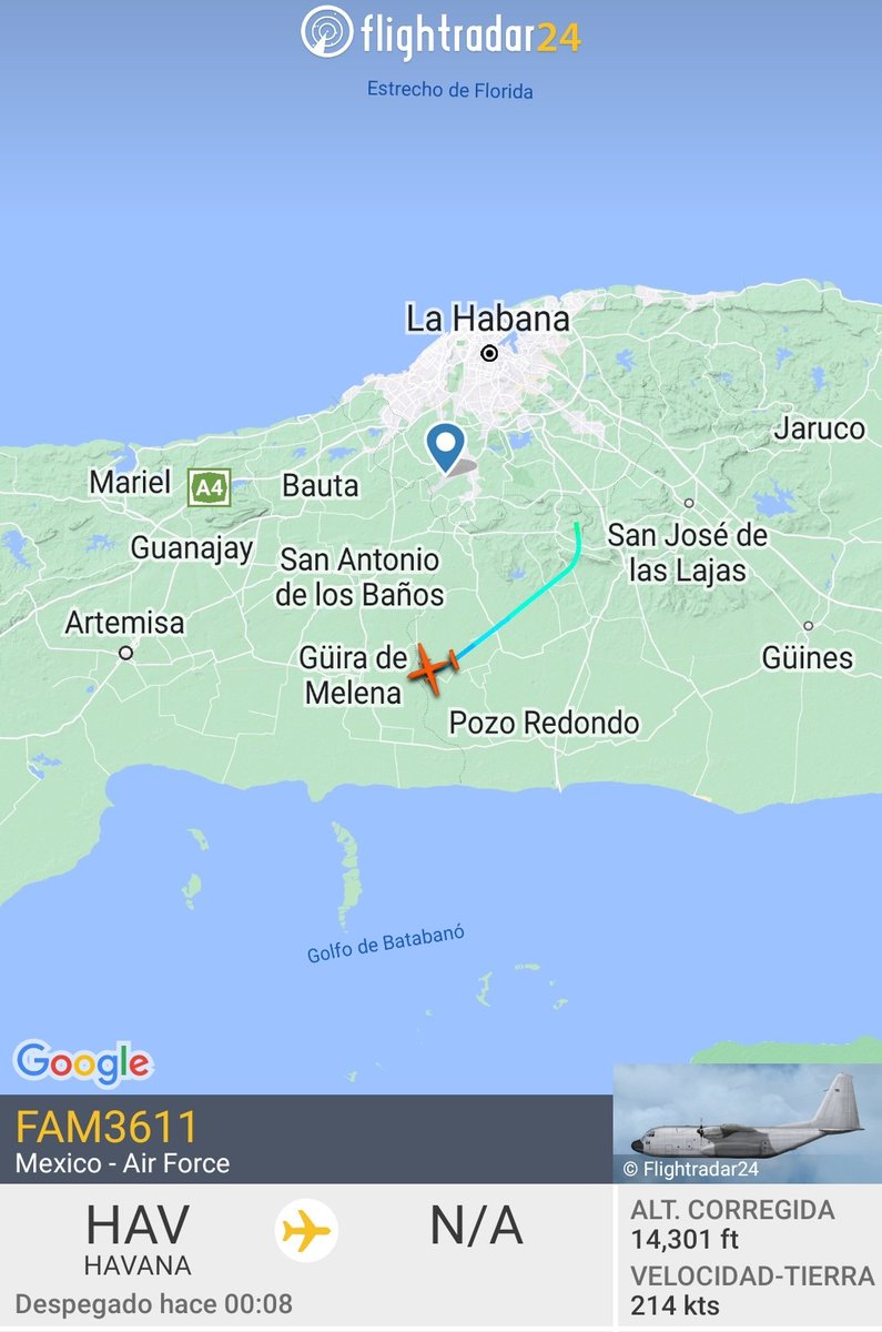 UnCubanoAhi's tweet photo. Aeropuerto de la Habana cerrado y Acaba de salir este avión de la habana, la matricula es de México. sospechoso 🤔.
#CubaPaLaCalle
#CubaEsUnEstadoFallido
#CubaEstaEnLaCalle https://t.co/299gWXkxpz