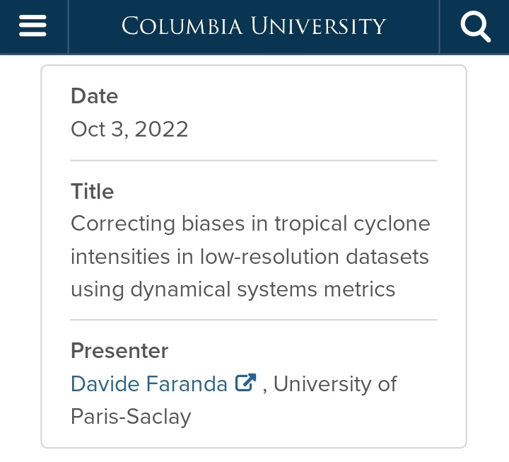 DaviFaranda's tweet photo. Very excited to visit #NewYork 🗽 @Columbia University and my colleague @SCamargo to work together and more importantly to learn from her team all the secrets of #Hurricane 🌀 and #medicanes. Thanks to the #costaction #MedCyclones for funding my trip 🇪🇺 see you on Monday 👇 https://t.co/kMoCzMc1ya