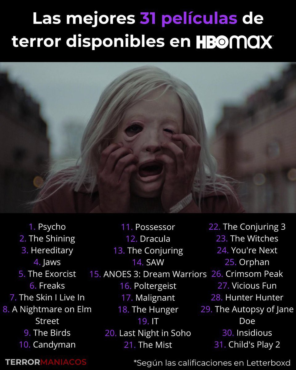 Mariorarara's tweet photo. 31 días, 31 películas de horror en las cuatro plataformas más populares de streaming. 

¿Quién para armar el maratón? https://t.co/jmhkpwx5py