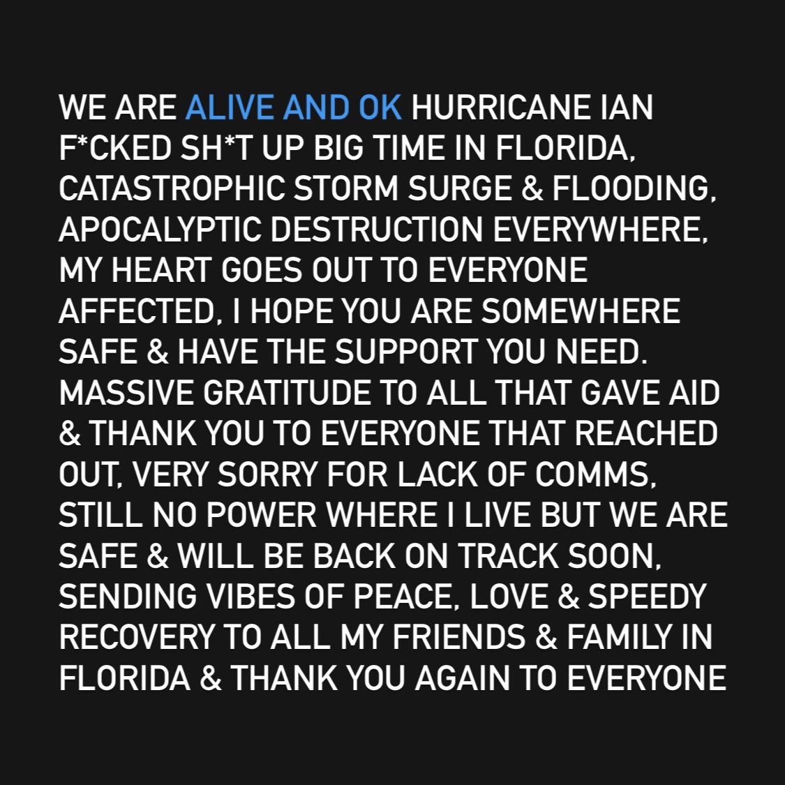 We Are Safe & OK, Thank You 🙏