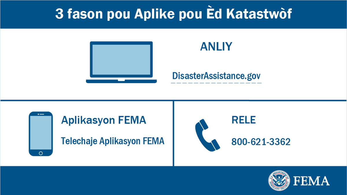 fema's tweet photo. #Ian Update: 17 Florida counties are eligible to apply for disaster assistance. 

3 ways to apply ⤵
💻 ONLINE: https://t.co/mSsI4eEQev
📲 FEMA App: https://t.co/5k6zIiBVhZ
📞 CALL: 800-621-3362

More info: https://t.co/dWNCNwNUbl https://t.co/DW1qSNLBZi