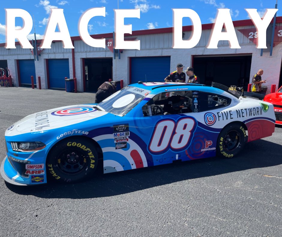 It’s race day at Talladega Superspeedway! We’re rolling off P33 in our #08 The Five Network Ford Mustang. 

📺: USA Network
📻: MRN &amp; SiriusXM NASCAR Radio
⏰: 4:00 pm ET

#Sparks300 #LetsGoRacing #NascarXfinity #NASCAR