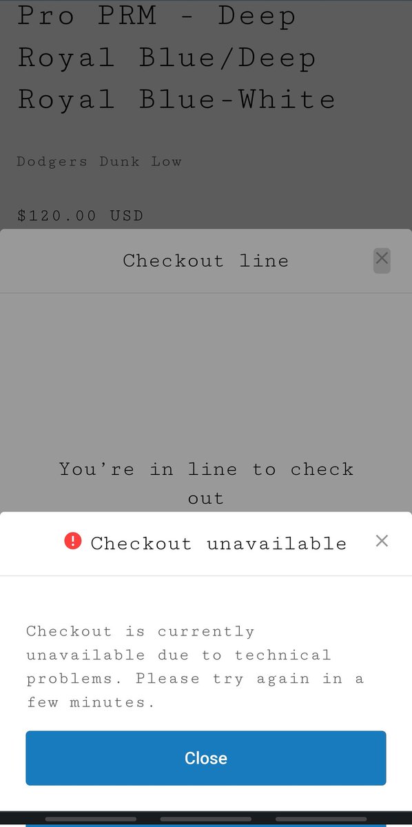 _mn_nice_'s tweet photo. @SneakerVisionz Oh come on...
Somehow I'm STILL in line for one of the sizes I tried to grab 🤦🏻‍♂️ But the others shot me an error message of some sort 🤖 Sick of this shit.  Want these for the SB Collection bad, but I don't know about $250-$300 resale bad.  My SB hitlist is long enough right now https://t.co/6E4u638eo8