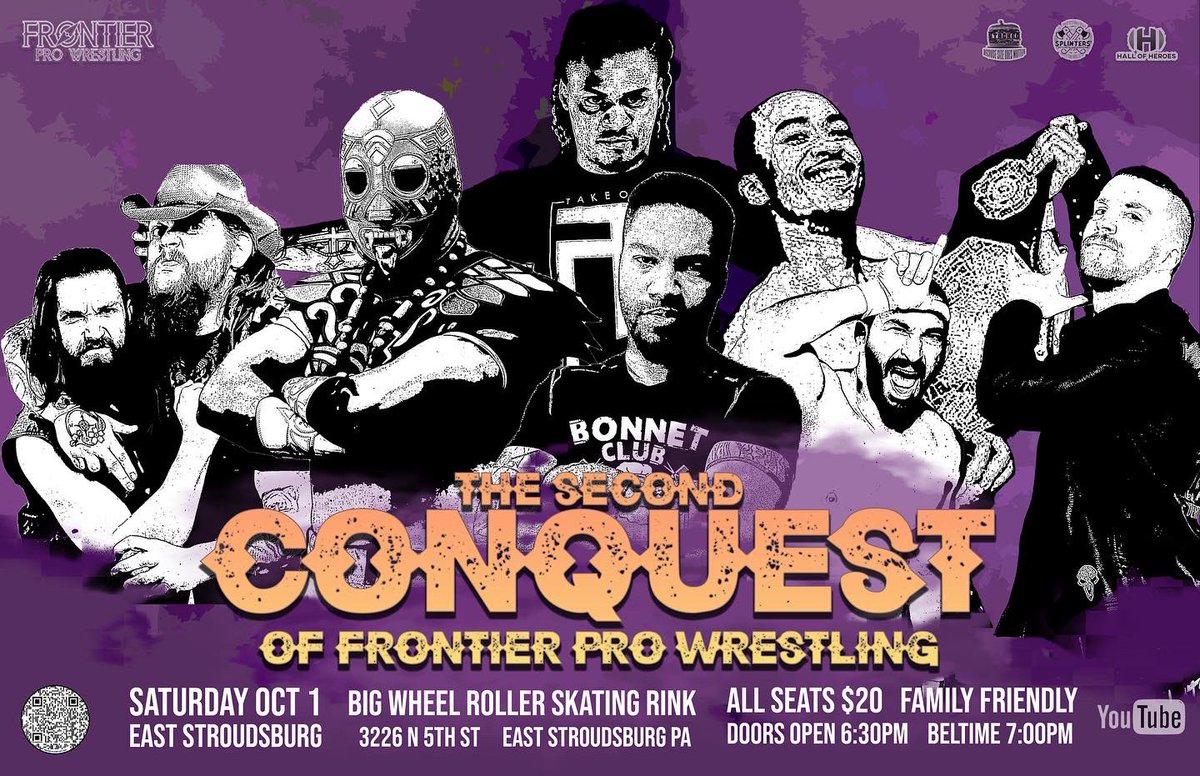 FPWPro's tweet image. TONIGHT!

Pro wrestling returns to the iconic Big Wheel Roller Skating rink in East Stroudsburg!

Doors open at 6:30 pm
Bell time is 7:00 pm

TICKETS ARE AVAILABLE NOW! 

SPECIAL Family 4 Pack deals are available for ONLY $60–that’s $15 a ticket. 

eventbrite.com/e/407436673057