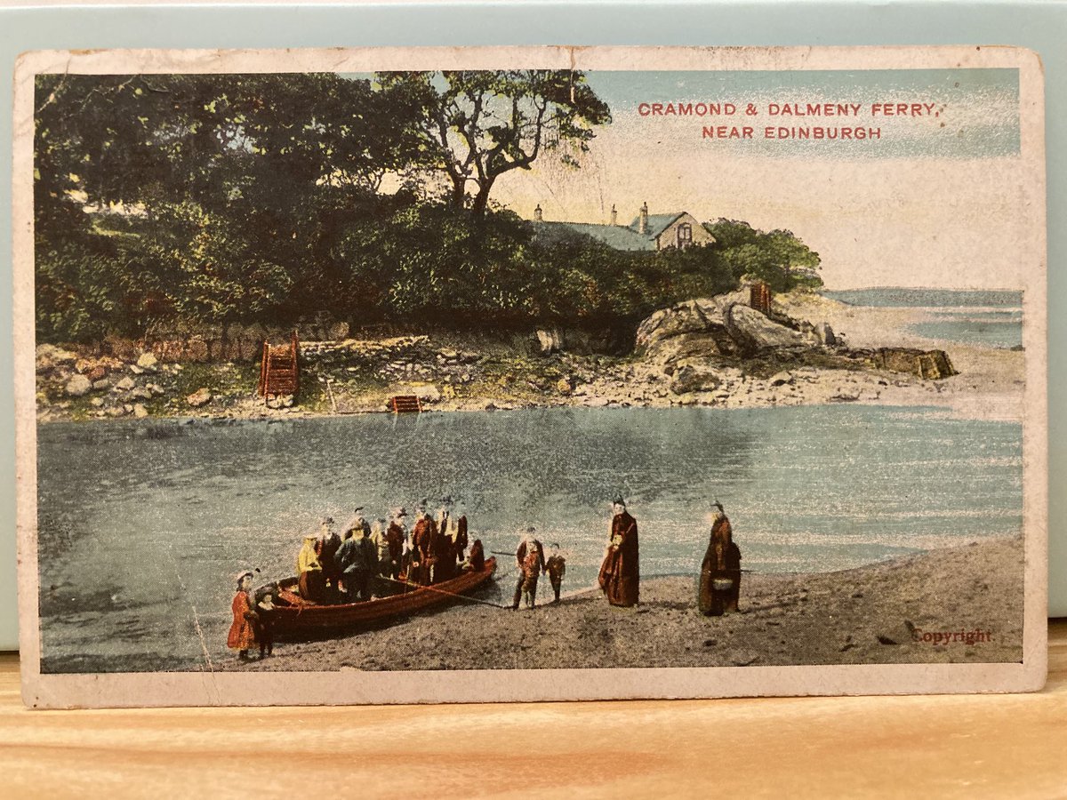 LizzieHelenMay's tweet photo. One from the collection for #WorldPostcardDay - from the days when a ferry crossed the #RiverAlmond at #Cramond #Edinburgh https://t.co/0mJ0NQBUre