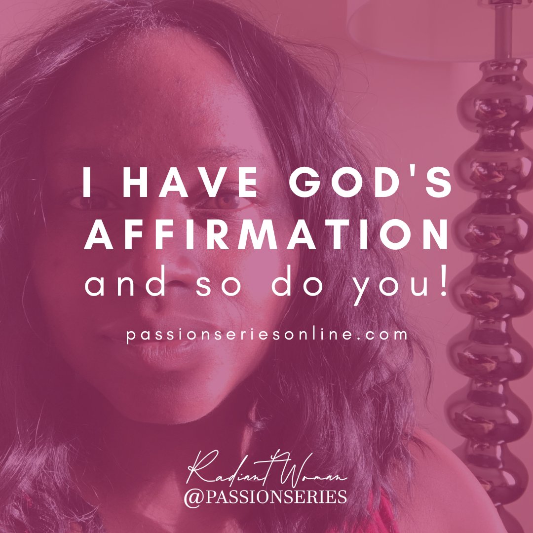 PassionSeries's tweet photo. Friends, I Have God’s #Affirmation, and So Do You! What are 3 to 5 things that you believe #God has written over you? Write them down - put your Godly gifts to use in this season, and use them as your best traits! https://t.co/VdhoSCZiyp

#woman #RadiantWoman #promise #inspire https://t.co/gw6c7dA3bT