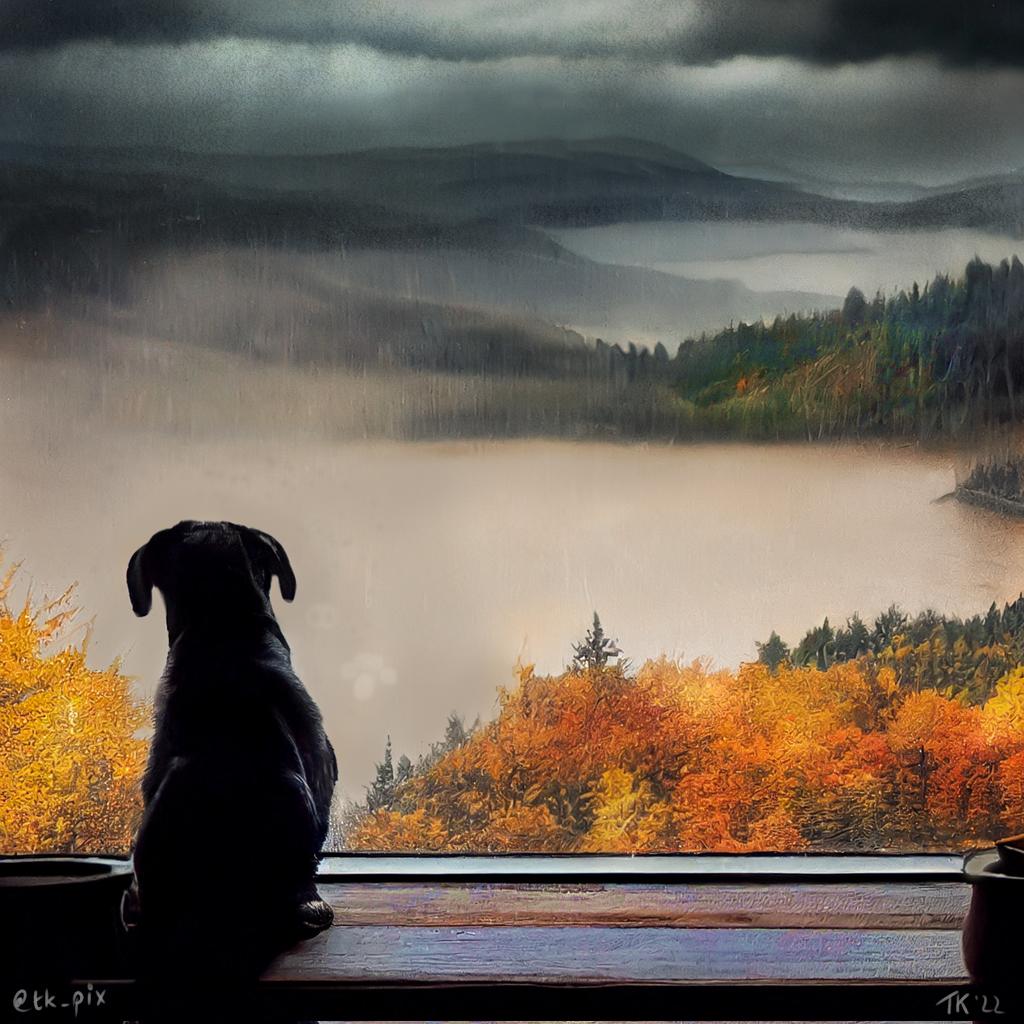 tk_pix's tweet photo. Waiting for the storm to pass...
#landscape #windowontheworld #watching #terrier #midjourney #midjourneyAi #midjourneyphotography https://t.co/i0qigM09nm