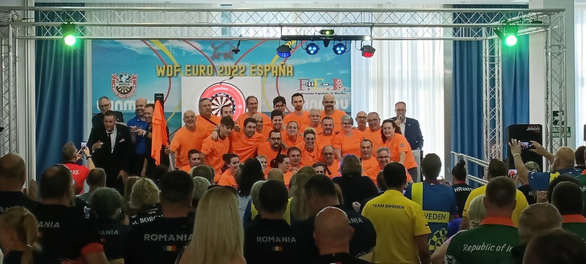 NDBdarts's tweet photo. What a wonderful #WDFeuropecup2022 it has been in Valencia‼️

Of course our thanks go to the Spanish Darts Federation (FED), @DartsWDF, @GandiaPalace and all the officials and markers👏👊

Thanks for a fantastic week and enjoy the well deserved closing dinner and party tonight! https://t.co/DmGrc5FreB