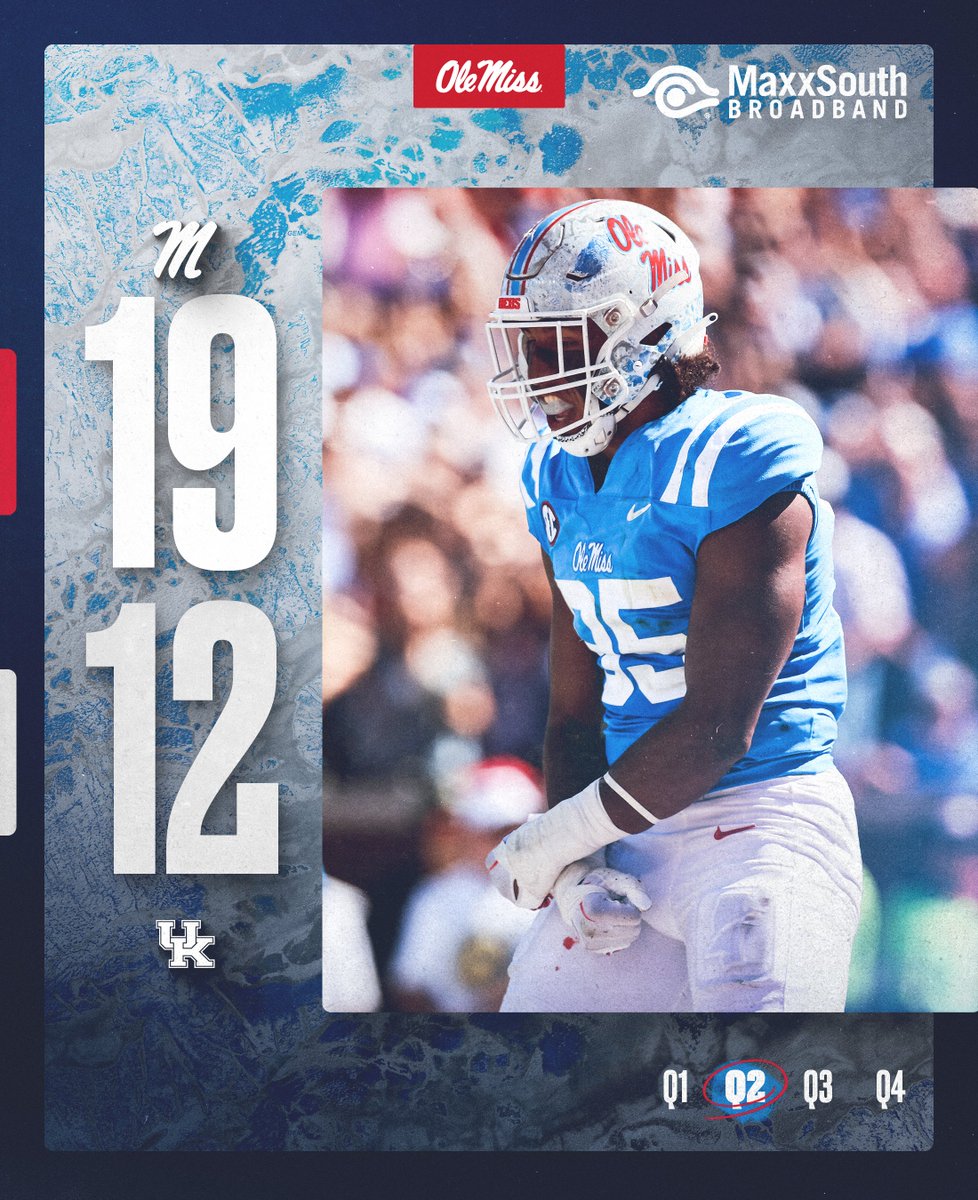 OleMissFB's tweet photo. Up by 7 at the half!

#HottyToddy https://t.co/rITW1BJyY5