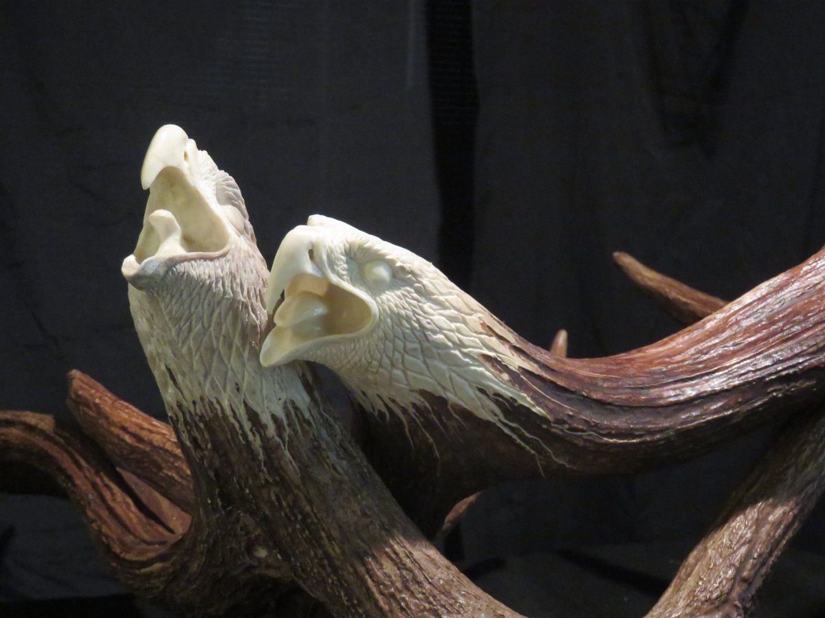 <a href="/rickygervais/">Ricky Gervais</a> Please buy this from me👇. They are HUGE moose antlers. Both shed. No moose died for my art. Come to me in Canada this winter and I'll let you pet my "Dire Wolves", and send you home, with those antlers and a full belly of homecooked Canadian hospitality. 

"Ascent to Creation"