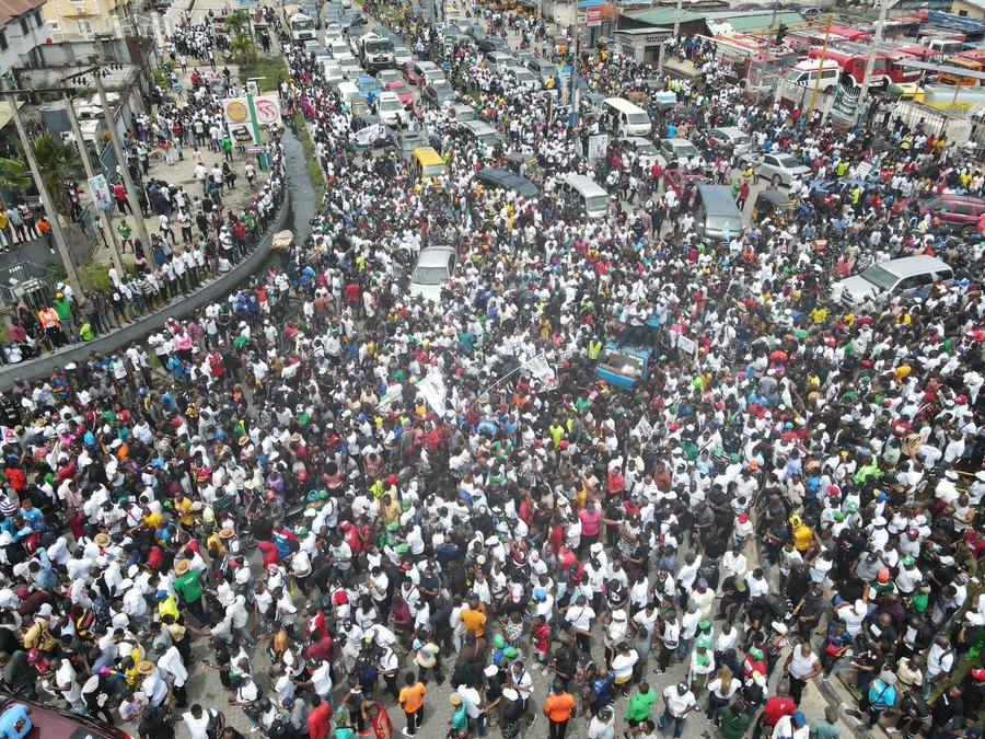 KennyBarth's tweet photo. Moral of the story, never underestimate the power of 4 people tweeting in a room! 
#PeterObiForPresident #FestacRally #Ikeja
#Tinubu https://t.co/yAU5Fz8l9x