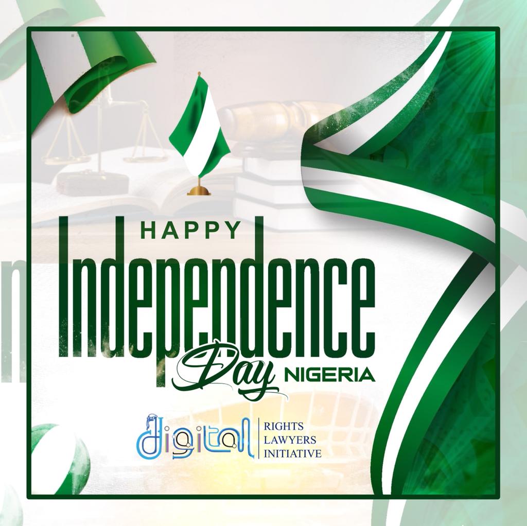 Digital Rights Lawyers Initiative (@drli_hq) on Twitter photo Assurance of protection of all rights including DIGITAL RIGHTS, is one of the indices of true independence.
Happy Independence Day Nigeria!!!
@EsqOlumide <a href="/SolomonOkedara/">Solomon Okedara</a> Assurance of protection of all rights including DIGITAL RIGHTS, is one of the indices of true independence.
Happy Independence Day Nigeria!!!
@EsqOlumide <a href="/SolomonOkedara/">Solomon Okedara</a>