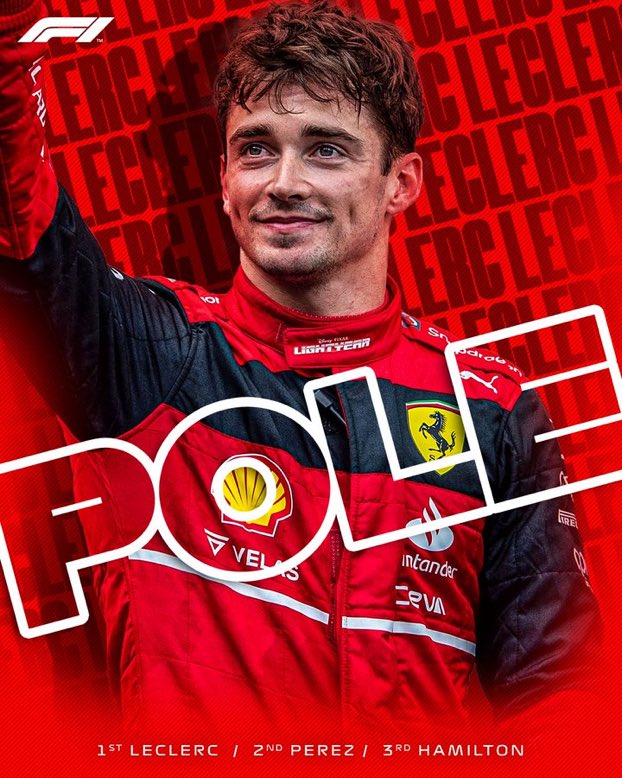 NBformule1's tweet photo. Charle Leclerc 🇲🇨 signe la pole position à Singapour 🇸🇬 devant Perez 🇲🇽 et Hamilton 🇬🇧

#F1 #Formula1 #SingapourGP https://t.co/6eP5nH5awL
