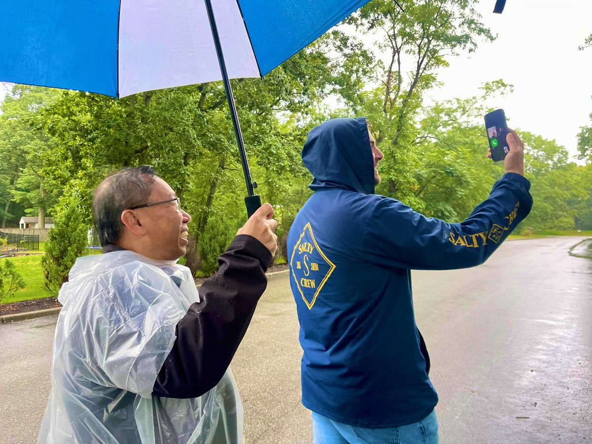 AllanFungRI's tweet photo. Great group from #TeamFung hitting the doors in East Greenwich with Amanda Blau this morning! If my crew is going out there in the rain, you know I’m going to join them… https://t.co/m6vLPMuL3K
