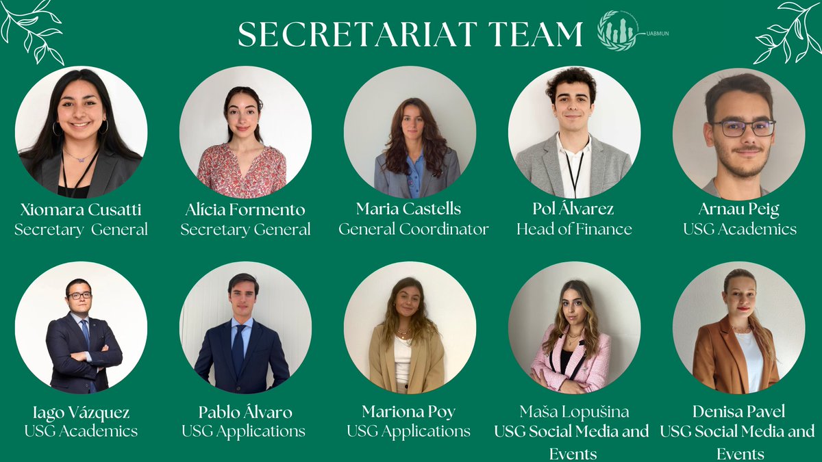 We are happy to introduce you to our Secretariat for this 3rd edition of UABMUN!🌸Go meet them in our Instagram stories!
🌿🌿🌿🌿🌿🌿🌿🌿🌿🌿🌿🌿🌿🌿
Ens complau presentar-vos a la nostra Secretaria aquesta 3a edició de UABMUN!🌸Vés a veure'ls a les nostres històries d'Instagram!