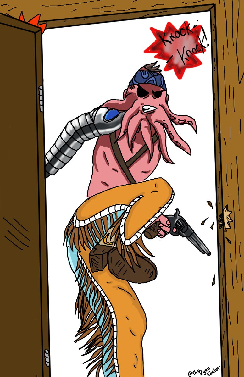 When Billy the Squid comes knocking, you best answer! @jonathanredford is a special person that set me up with a <a href="/bobtheblob_/">bob, the alien squishy blob</a> for my kid. I was very happy to do this drawing of his <a href="/PiratesMeta/">Pirates of the Metaverse 🔛 FLOW</a> and had some fun with it. Thanks again amigo! My kid loves her BOB!