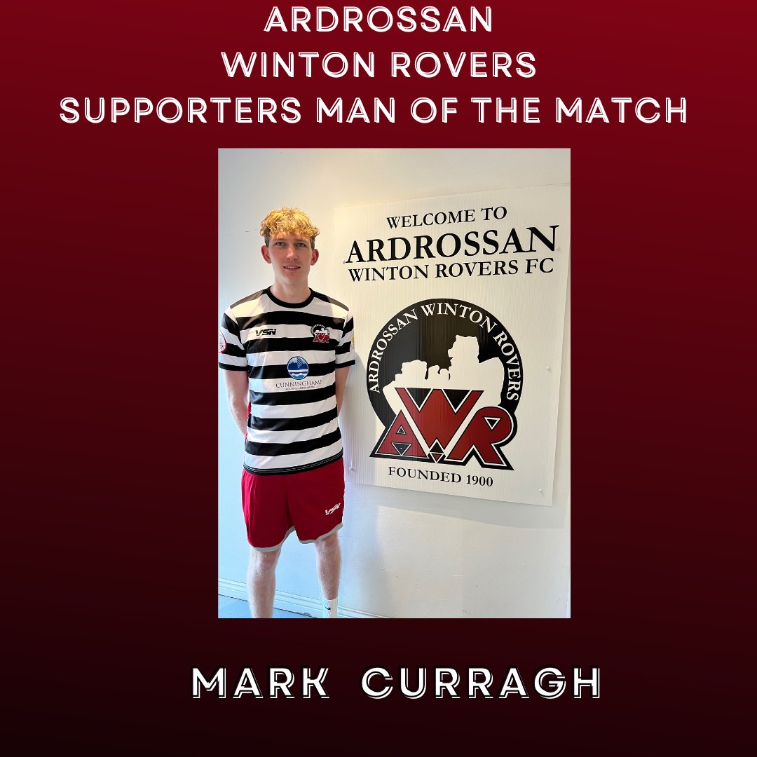Todays Supporters man of the match was Mark Curragh ⚽️