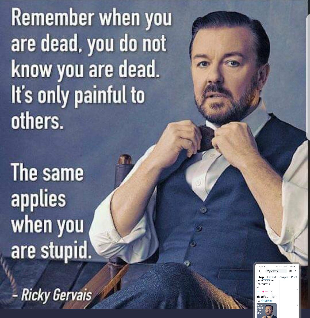 RT @wdiontario: More bons mots from Ricky Gervais: https://t.co/2Upowvvcvy