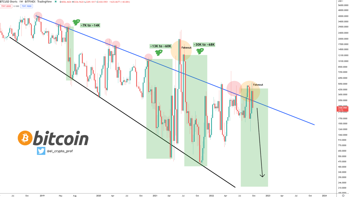 el_crypto_prof's tweet photo. $BTC #Bitcoin - BTC-Shorts

The descending broadening wedge has played a big role for the $BTC -Shorts since Sep '18.

The last time we saw a fakeout and $BTC fell back into the DBW pattern, the price went from 30k to 68k. 
Many altcoins went 10x-20x.

It's happened again now.👀 https://t.co/ZxkLgOB1RG