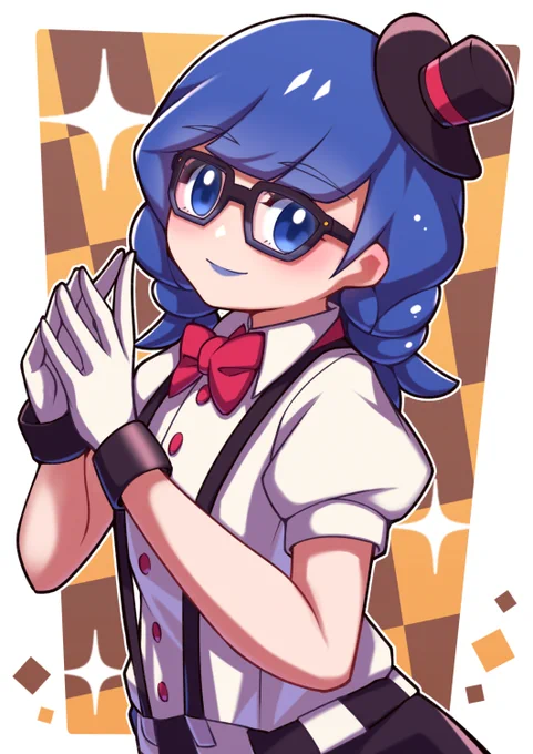 Commission for  !(Halfbody+glasses , thank you!)Squib's Pokemon OC Lydia with new costume!She was adorable in her Halloween-appropriate costume and I had a lot of fun painting her. And the glasses look great on her! (again)Thank you!#commissions 