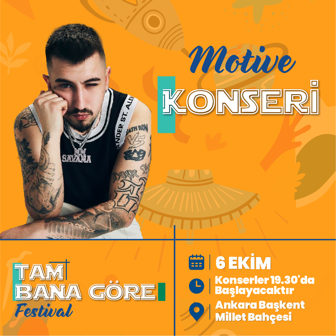 🎤Motive Tam Bana Göre Festival’e geliyor, en sevilen parçalarını senin için seslendiriyor!  

🕐19.30
📍Ankara Başkent Millet Bahçesi

#tbgfestival #tambanagöre #festivalinrengituruncu