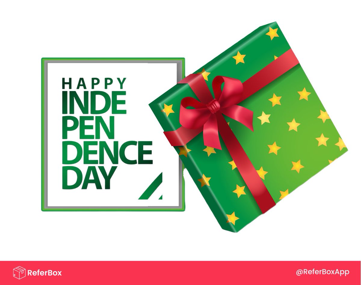 ReferBoxApp's tweet photo. Happy Independence Day @Nigeria 🇳🇬

62 looks good on you ☺️🎉 https://t.co/yqkDFe1g4W