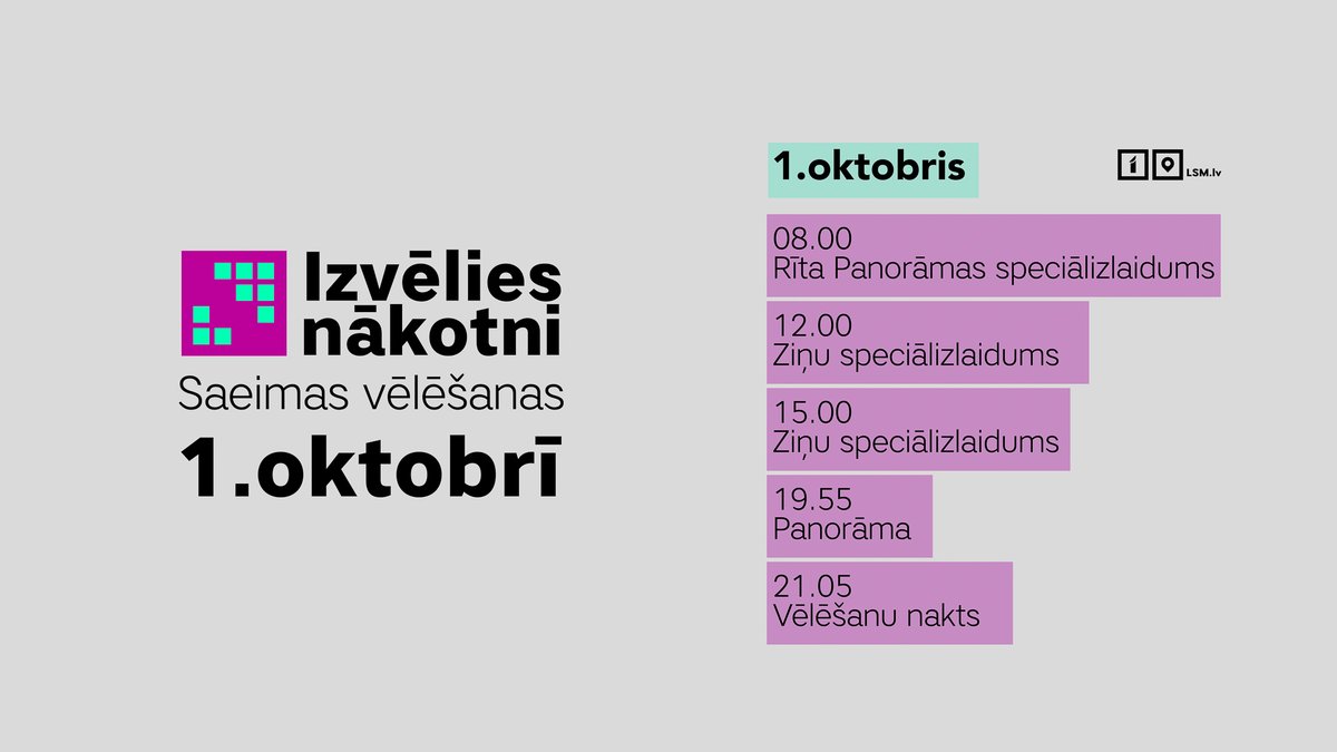 🔴 Tiešraide! @LatvijasTV ēterā Vēlēšanu nakts, kuras laikā gaidīsim jaunākos 14. Saeimas rezultātus, runāsim ar ekspertiem un pieslēgsimies partiju birojiem. 🖥 Tiešraidi skaties @LatvijasTV ēterā, kā arī šeit youtu.be/WUbDXrP-pHY un facebook.com/ltvzinas/video… . #IzvēliesNākotni