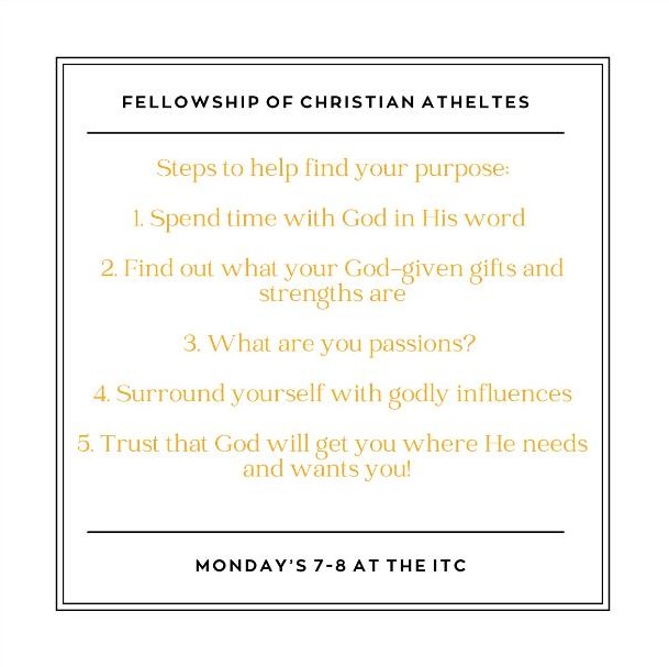 FHSU_FCA's tweet photo. Finding our purpose!
We received a great message from @katelyn_gannon this past week, here are a few points.

#Purpose
#FCA https://t.co/baA9BXNHiO
