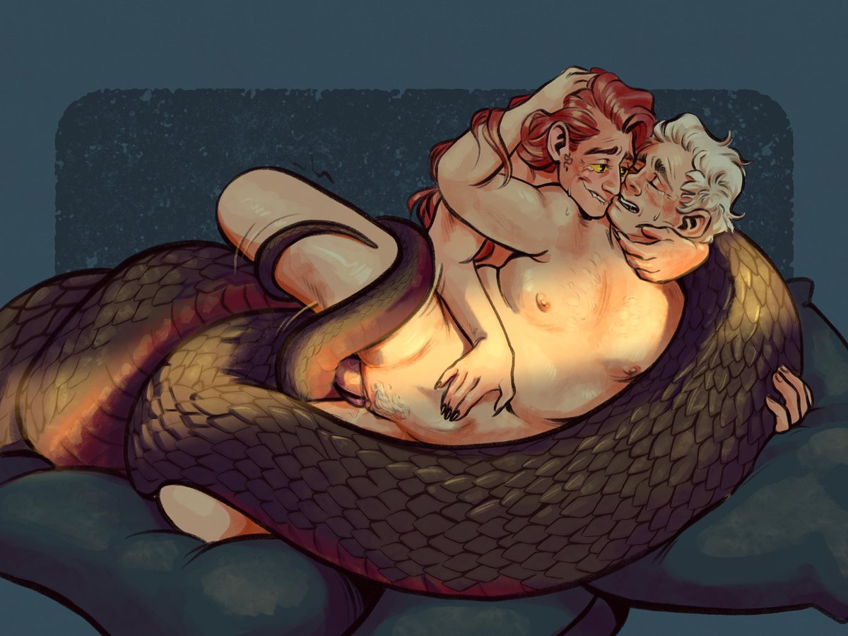LyxillArt's tweet photo. | #NSFW | naga | belly bulge | double penetration

It's spooky month so let me serve you some monsterfuckery 🖤

#GoodOmens #goodomensnsfw https://t.co/coiKoe6CkP