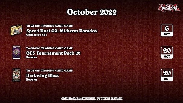 yugi__101's tweet photo. #OCTOBER╺ Este será un mes lleno cambios y nuevos productos para el #TCG, desde nuevo #TournamentPack hasta el esperado nuevo #BoosterSet 𝙳𝚊𝚛𝚔𝚠𝚒𝚗𝚐 𝙱𝚕𝚊𝚜𝚝.🀄︎

#yugi101 #yugioh #yugiohcards #yugiohgame #yugiohfan #masterduel #konami #tradingcards https://t.co/nfBi5PJib3