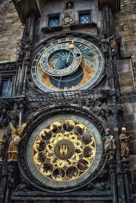 The Prague astronomical clock, installed in 1410. It is the world's oldest astronomical clock still in operation.
