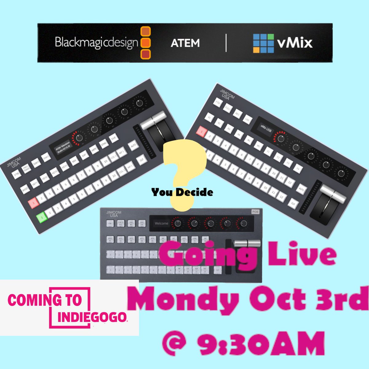 maze_creator's tweet photo. #IndieGoGo Launching MONDAY Oct 3rd @ ~9:30AM EST. We need your help! Please forward this link to other #Streaming, #Broadcasting , and #contentcreators that you know.

This product will improve your work flows with #ATEM and #vMIX broadcasting products. 

https://t.co/egyD7wPy74 https://t.co/WBEcf8VPXL